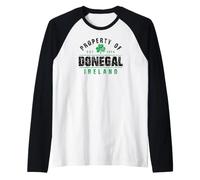 Propriété de Donegal Irlande Est. 1474 Shamrock Distressed BG Manche Raglan