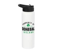 Propriété de Donegal Irlande Est. 1474 Shamrock Distressed BG Stainless Steel Insulated Water Bottle