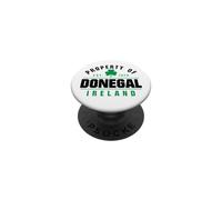 Propriété de Donegal Irlande Est. 1474 Trèfle Noir Vert PopSockets PopGrip Adhésif