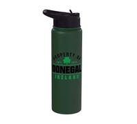Propriété de Donegal Irlande Est. 1474 Trèfle noir vert Stainless Steel Insulated Water Bottle