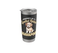 Propriété du propriétaire de chien amusant de Spoiled Rotten Havapoo Gobelet isotherme en acier inoxydable double paroi