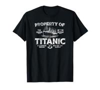 Propriété du Titanic Reine de l'Océan Imprimé Vieilli T-Shirt