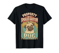 Propriété d'un Carlin pourri gâté - propriétaire de Chien rétro Vintage T-Shirt