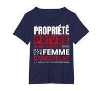 Propriété Privée Je suis Deja Pris par Femme Dangereuse T-Shirt, Femme Grandes Tailles, Bleu Marine, 4X