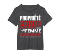 Propriété Privée Je suis Deja Pris par Femme Dangereuse T-Shirt, Femme Grandes Tailles, Chiné Foncé, 3X