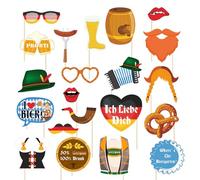 Propriétés génériques de photomaton de l'Oktoberfest - 21 accessoires pour fête de bière allemande Oktoberfest | et plaisir de bière, chapeaux, verres Oktoberfest