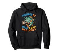 Propulsé par Bass and Bad Jokes Funny Fishing Dad Sweat à Capuche