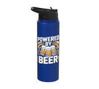 Propulsé par Beer Mug Fun Drinking Party Stainless Steel Insulated Water Bottle