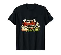 Propulsé par Books and Warm Tea Book Lover Design T-Shirt