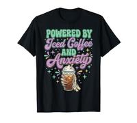 Propulsé par Iced Coffee and Anxiety Halloween Hand Retro T-Shirt