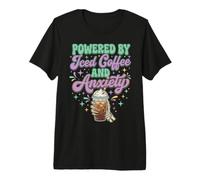Propulsé par Iced Coffee and Anxiety Halloween Hand Retro T-Shirt Haut de Gamme