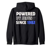 Propulsé par Jésus Depuis 1982, Anniversaire de la Foi chrétienne Sweat à Capuche