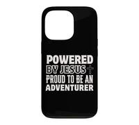 Propulsé par Jésus Fier à l'aventurier Christian Faith Coque pour iPhone 13 Pro