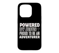Propulsé par Jésus Fier à l'aventurier Christian Faith Coque pour iPhone 15 Pro