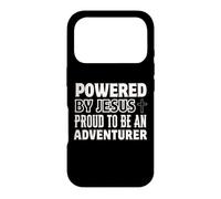 Propulsé par Jésus Fier à l'aventurier Christian Faith Coque pour iPhone 17 Pro