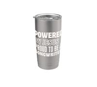 Propulsé par Jésus fier d'être auteur-compositeur chrétien Gobelet isotherme en acier inoxydable double paroi