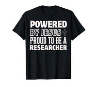 Propulsé par Jésus Fier d'être chercheur chrétien T-Shirt Graphique avec Valeur