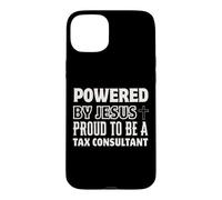 Propulsé par Jésus Fier d'être Consultant Fiscal chrétien Coque pour iPhone 15 Plus