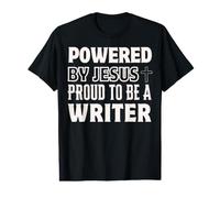 Propulsé par Jésus Fier d'être écrivain chrétien T-Shirt Graphique avec Valeur