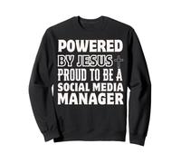 Propulsé par Jésus Fier d'être Le gestionnaire des médias Sociaux Christian Sweatshirt