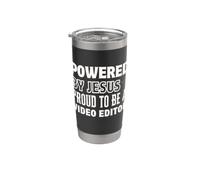 Propulsé par Jésus fier d'être l'éditeur vidéo chrétien Gobelet isotherme en acier inoxydable double paroi