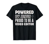 Propulsé par Jésus Fier d'être l'éditeur vidéo chrétien T-Shirt