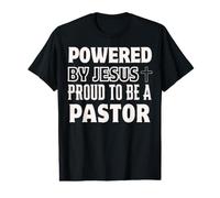 Propulsé par Jésus Fier d'être Pasteur chrétien T-Shirt Graphique avec Valeur