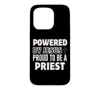 Propulsé par Jésus Fier d'être prêtre chrétien Coque pour iPhone 15 Pro
