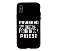 Propulsé par Jésus Fier d'être prêtre chrétien Coque pour iPhone X/XS