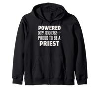 Propulsé par Jésus Fier d'être prêtre chrétien Sweat à Capuche