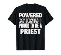 Propulsé par Jésus Fier d'être prêtre chrétien T-Shirt Graphique avec Valeur