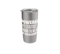 Propulsé par Jésus Fier d'être un designer chrétien d'interface utilisateur Gobelet isotherme en acier inoxydable double paroi