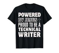 Propulsé par Jésus Fier d'être Un écrivain Technique chrétien T-Shirt Graphique avec Valeur