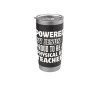 Propulsé par Jésus fier d'être un enseignant physique ED chrétien Gobelet isotherme en acier inoxydable double paroi