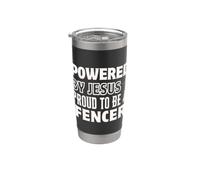 Propulsé par Jésus fier pour clôturer la clôture de la foi chrétienne Gobelet isotherme en acier inoxydable double paroi