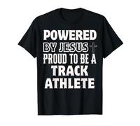 Propulsé par Jésus Fier pour Suivre la Foi chrétienne des athlètes T-Shirt Graphique avec Valeur