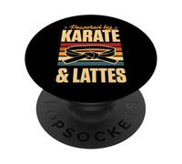 Propulsé par Karate and Lattes Retro Vintage Coffee Love PopSockets PopGrip Adhésif