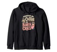 Propulsé par Le café et bébé pleure Une Nouvelle Maman infirmière Post-Partum Sweat à Capuche