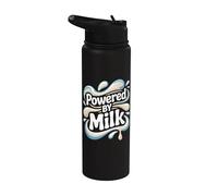 Propulsé par Milk Funny Dairy Lover Stainless Steel Insulated Water Bottle