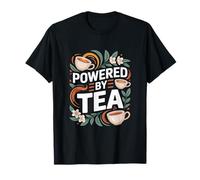 Propulsé par Tea Floral Cup Design T-Shirt