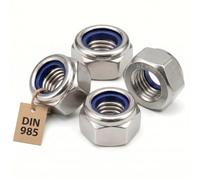 PRORAJE Ecrou Nylstop M30 Inox indesserrable Ø 30mm | Écrous Frein 30 mm Autobloquant Hexagonal Autofreiné DIN 985 Acier Inoxydable A2-70 (V2A/304) avec bague nylon de blocage : 1 Pc