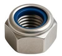 PRORAJE Ecrou Nylstop M6 Inox indesserrable Ø 6mm | Écrous Frein 6 mm Autobloquant Hexagonal Autofreiné DIN 985 Acier Inoxydable A2-70 (V2A/304) avec bague nylon de blocage : LOT DE 100 Pcs