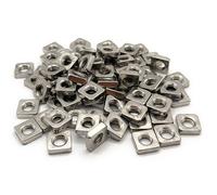 PRORAJE Ecrous Bas Carré M10 INOX A2 Square Nut Plat Ø 10mm, LOT DE 5 Pcs
