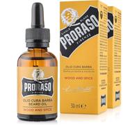Proraso Huile à Barbe Wood & Spice, Lot de 2 x 30 ml, Soin Homme