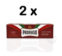 Proraso Rasage Crème Tube Rouge / Gros Cheveux Santal & Karité 150ml 2XPACK