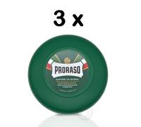 Proraso Rasage Savon Pot Vert Eucalyptus & Menthol 150ml 3xPACK Trio Triple