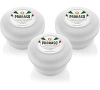 Proraso Savon à raser en bol pour peaux sensibles - 3 x 150 ml - Savon à raser enrichi en extraits d'avoine et de thé vert - Fabriqué en Italie