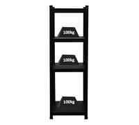 PROREGAL All Black Series étagère pour Charges Lourdes Ragnar | HxLxP 150x45x45cm | Capacité de Charge 100kg | Noir Mat