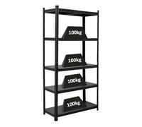 PROREGAL All Black Series étagère pour Charges Lourdes Ragnar | HxLxP 180x90x40cm | Capacité de Charge 100kg | Noir Mat