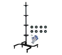 PROREGAL Arbre de Rangement pour Jantes Mobile CARRERO XL | HxLxP 138x54x50cm | jusqu'à 4 pneus | Noir | Support de pneus, Mobile